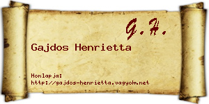 Gajdos Henrietta névjegykártya